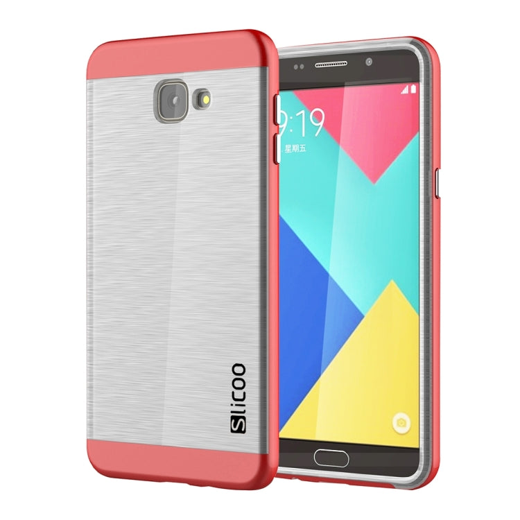 SLiCOO for Galaxy A9 / A900 Concise Fashion Separable Dichromatic Brushed Texture Transparent TPU + Electroplating PC Combination Case