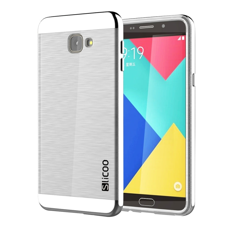 SLiCOO for Galaxy A9 / A900 Concise Fashion Separable Dichromatic Brushed Texture Transparent TPU + Electroplating PC Combination Case