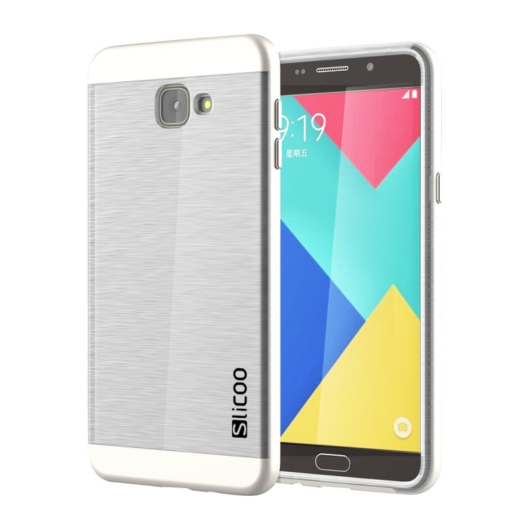 SLiCOO for Galaxy A9 / A900 Concise Fashion Separable Dichromatic Brushed Texture Transparent TPU + Electroplating PC Combination Case