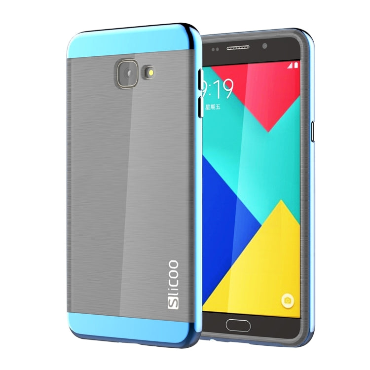 SLiCOO for Galaxy A9 / A900 Concise Fashion Separable Dichromatic Brushed Texture Black TPU + Electroplating PC Combination Case