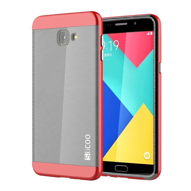 SLiCOO for Galaxy A9 / A900 Concise Fashion Separable Dichromatic Brushed Texture Black TPU + Electroplating PC Combination Case