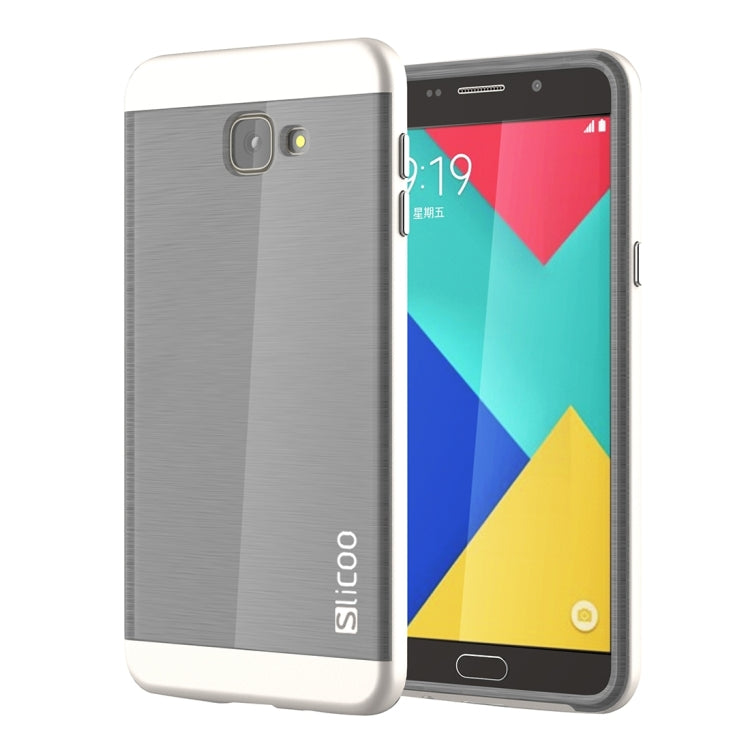 SLiCOO for Galaxy A9 / A900 Concise Fashion Separable Dichromatic Brushed Texture Black TPU + Electroplating PC Combination Case