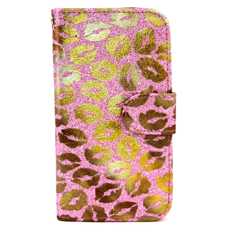 Golden Lips Pattern Flip Leather Case with Holder & Card Slots for Galaxy Core Prime / G360