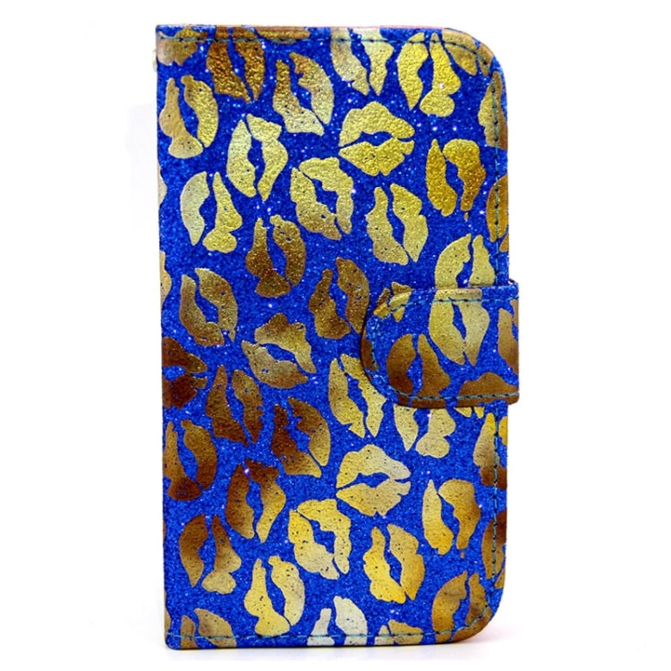 Golden Lips Pattern Flip Leather Case with Holder & Card Slots for Galaxy Core Prime / G360