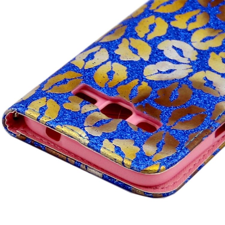 Golden Lips Pattern Flip Leather Case with Holder & Card Slots for Galaxy Core Prime / G360