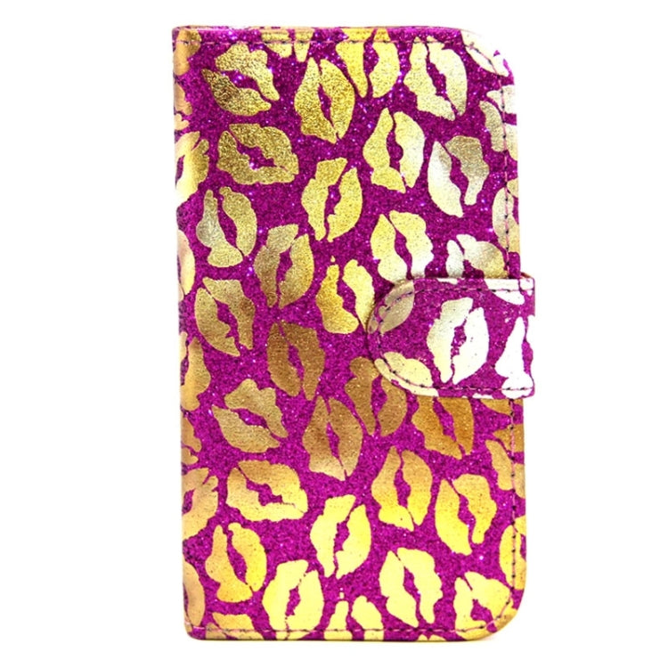 Golden Lips Pattern Flip Leather Case with Holder & Card Slots for Galaxy Core Prime / G360