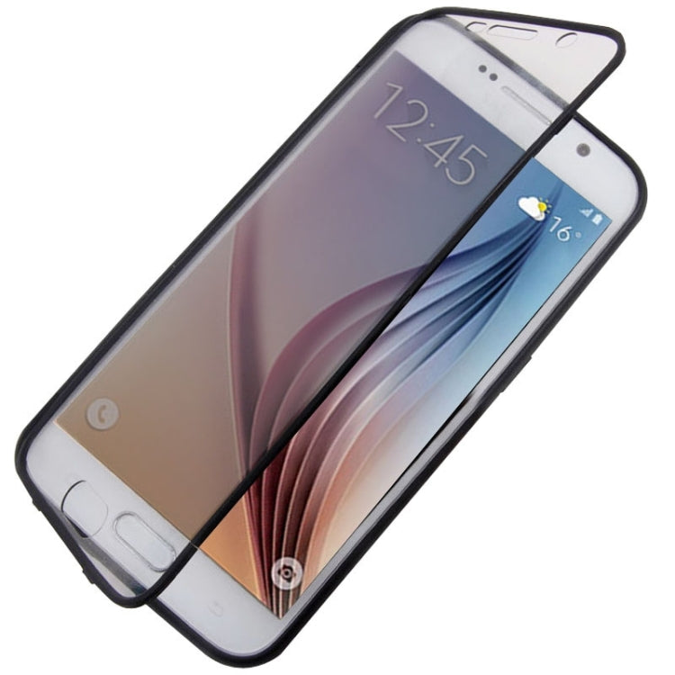 For Galaxy S6 Horizontal Flip Transparent PC Front Cover + TPU Back Cover Protective Case