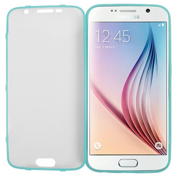 For Galaxy S6 Horizontal Flip Transparent PC Front Cover + TPU Back Cover Protective Case