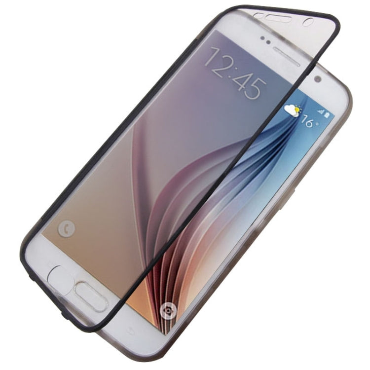 For Galaxy S6 Horizontal Flip Transparent PC Front Cover + TPU Back Cover Protective Case