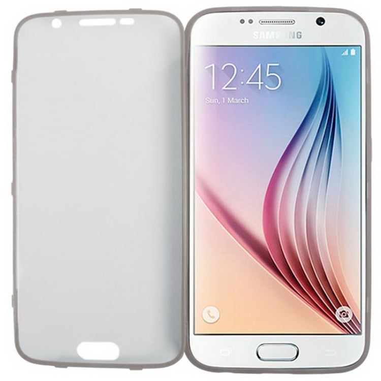 For Galaxy S6 Horizontal Flip Transparent PC Front Cover + TPU Back Cover Protective Case