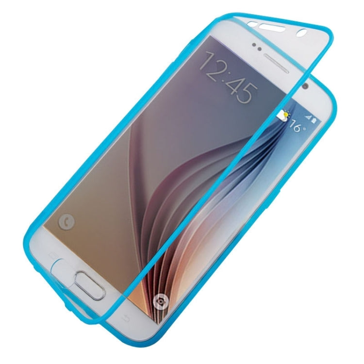 For Galaxy S6 Horizontal Flip Transparent PC Front Cover + TPU Back Cover Protective Case
