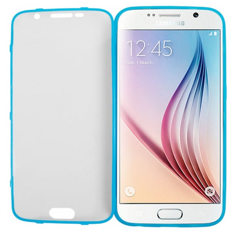 For Galaxy S6 Horizontal Flip Transparent PC Front Cover + TPU Back Cover Protective Case