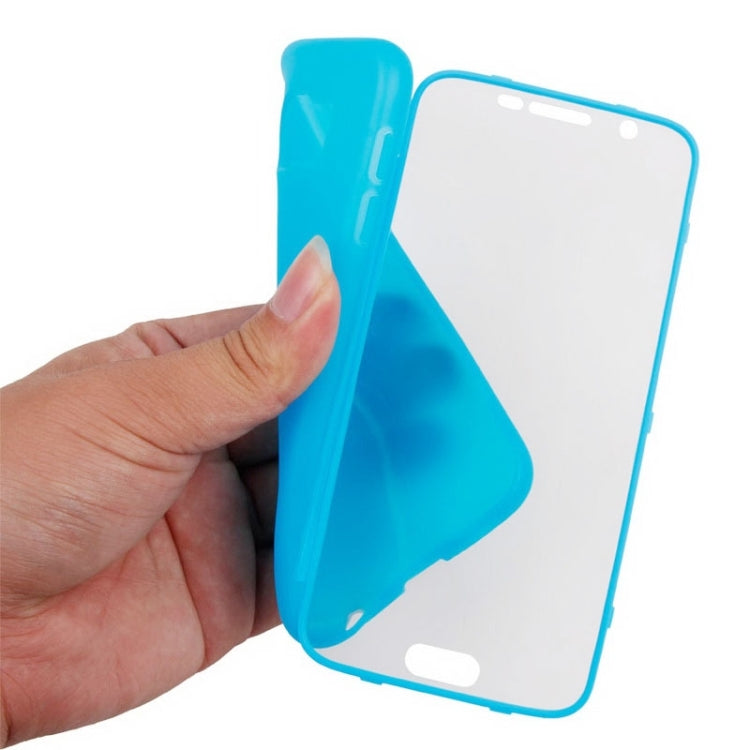 For Galaxy S6 Horizontal Flip Transparent PC Front Cover + TPU Back Cover Protective Case