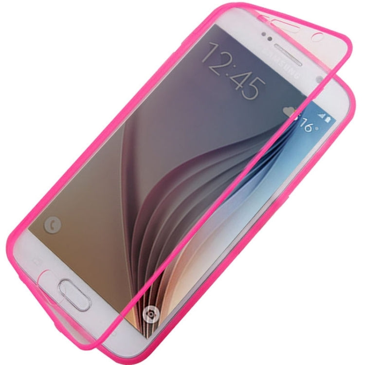 For Galaxy S6 Horizontal Flip Transparent PC Front Cover + TPU Back Cover Protective Case