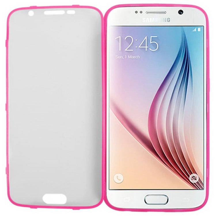 For Galaxy S6 Horizontal Flip Transparent PC Front Cover + TPU Back Cover Protective Case