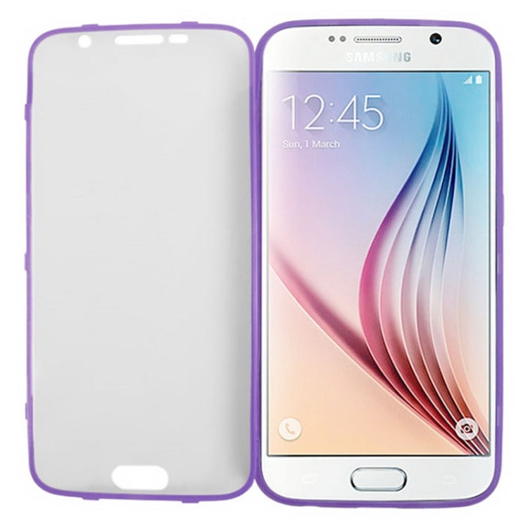 For Galaxy S6 Horizontal Flip Transparent PC Front Cover + TPU Back Cover Protective Case