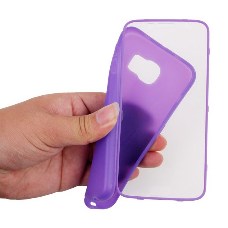 For Galaxy S6 Horizontal Flip Transparent PC Front Cover + TPU Back Cover Protective Case