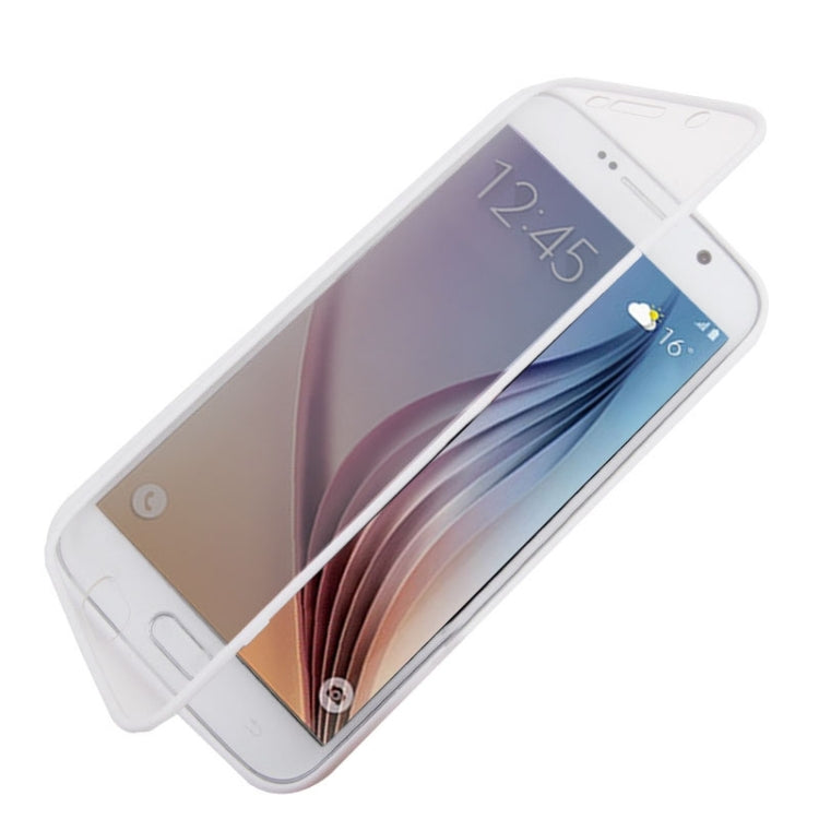 For Galaxy S6 Horizontal Flip Transparent PC Front Cover + TPU Back Cover Protective Case