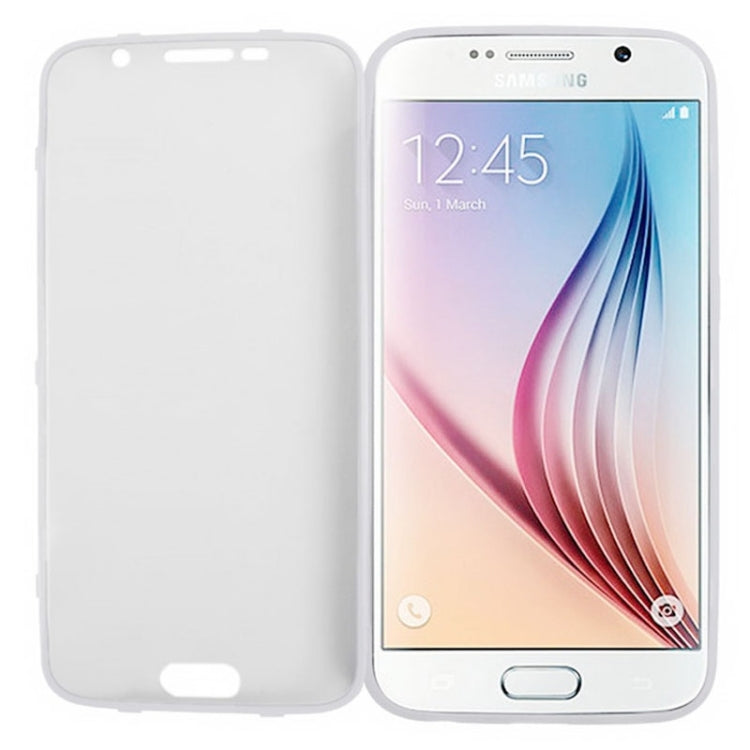 For Galaxy S6 Horizontal Flip Transparent PC Front Cover + TPU Back Cover Protective Case