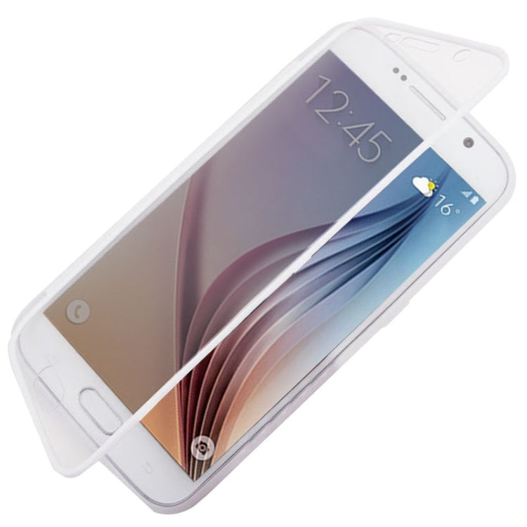 For Galaxy S6 Horizontal Flip Transparent PC Front Cover + TPU Back Cover Protective Case