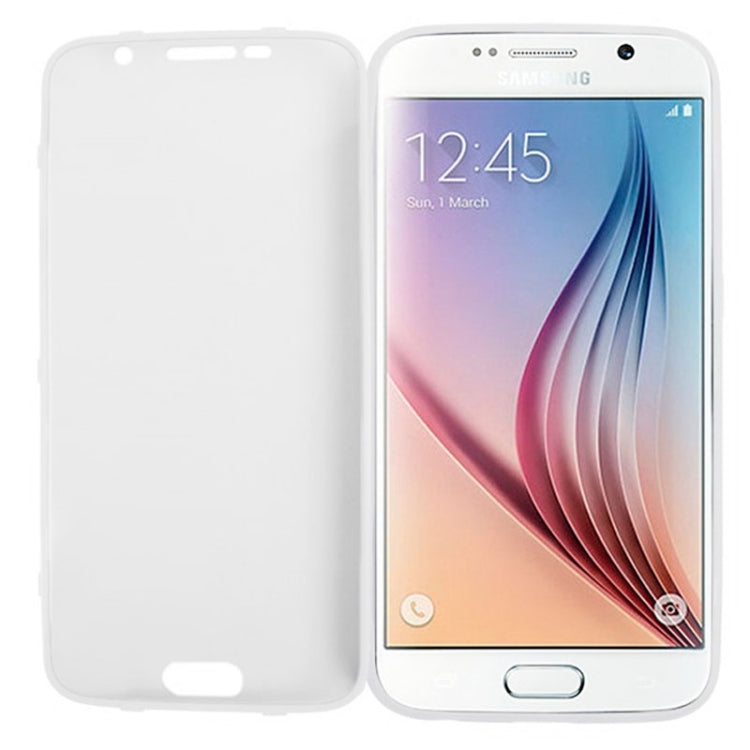 For Galaxy S6 Horizontal Flip Transparent PC Front Cover + TPU Back Cover Protective Case