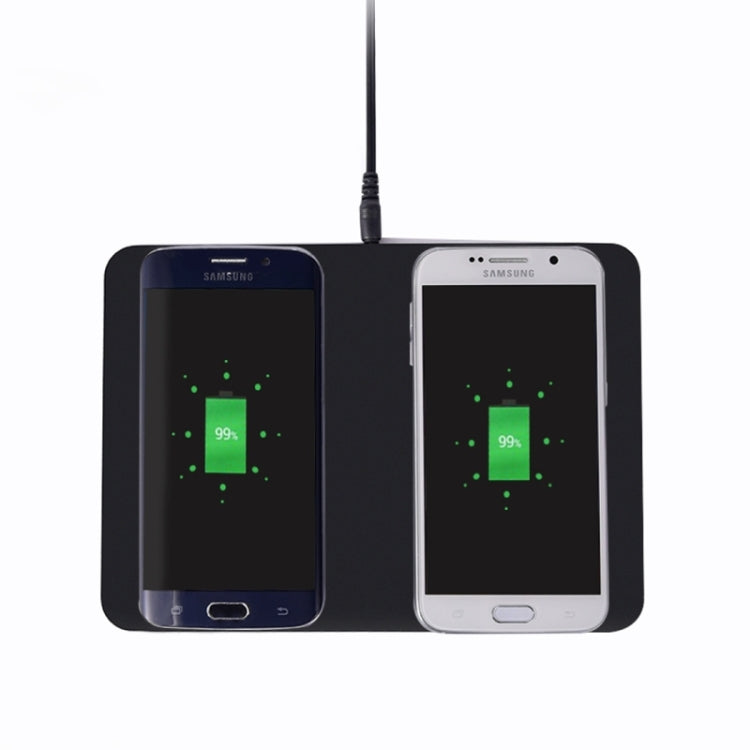 Itian Q300 Qi Standard Dual Phone Wireless Charger, For iPhone 8 / 8 Plus / X &  Galaxy S8 / S8 Plus / S6 / S6 edge+ / Note 5 / Nokia / LG / iPhone / HTC and Other Mobile Phone(Black)