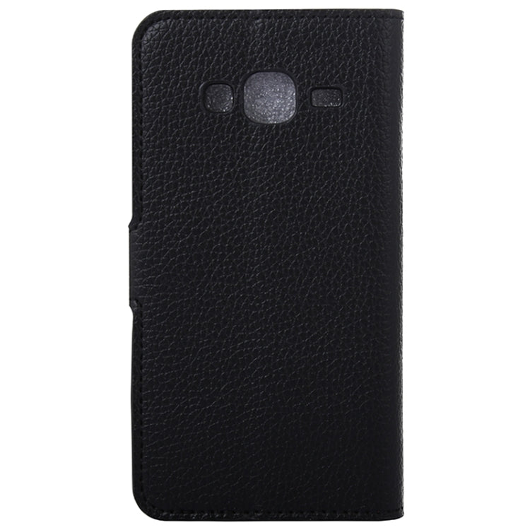 Litchi Texture Solid Color Horizontal Flip Leather Case with Holder & Card Slots & Wallet for Galaxy On5 / G550