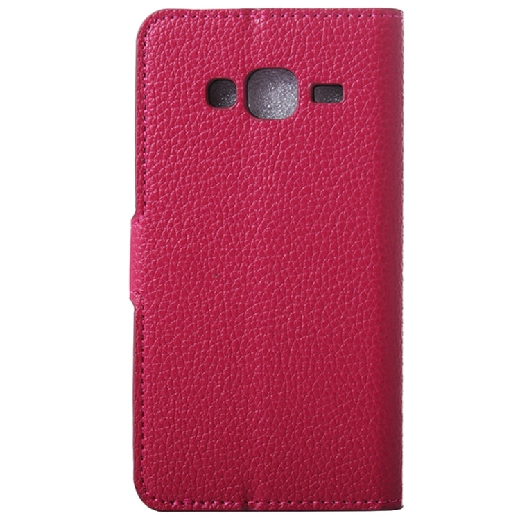 Litchi Texture Solid Color Horizontal Flip Leather Case with Holder & Card Slots & Wallet for Galaxy On5 / G550