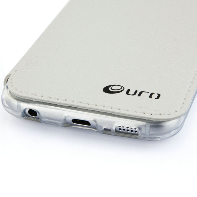 For Galaxy S6 / G920 UFO Horizontal Flip Orange Peel TPU PU Leather Case with Call Display & Holder & Card Slot & Wallet