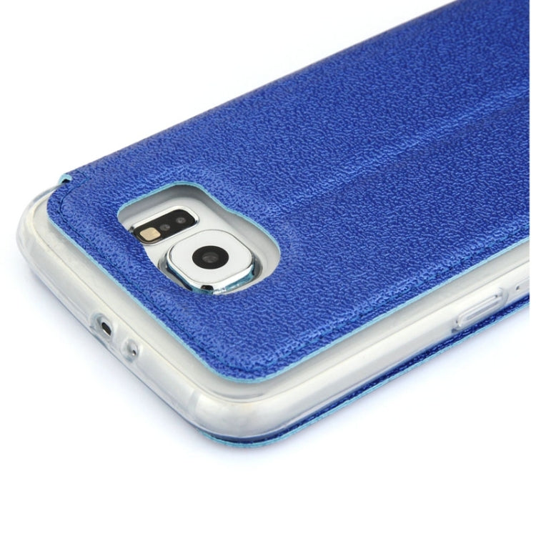 UFO Horizontal Flip Orange Peel TPU PU Leather Case with Call Display & Holder & Card Slot & Wallet for Galaxy J1