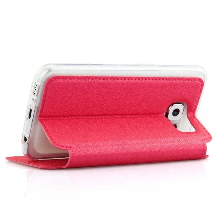 UFO Horizontal Flip Orange Peel TPU PU Leather Case with Call Display & Holder & Card Slot & Wallet for Galaxy J1