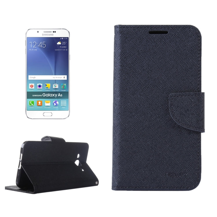 Color Matching Cross Texture Horizontal Flip Leather Case with Holder & Card Slots & Wallet for Galaxy A8