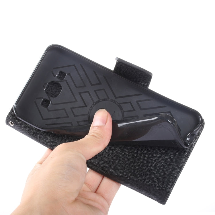 Color Matching Cross Texture Horizontal Flip Leather Case with Holder & Card Slots & Wallet for Galaxy A8