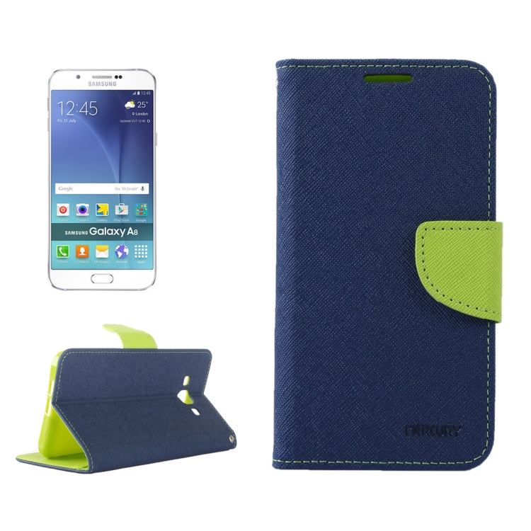 Color Matching Cross Texture Horizontal Flip Leather Case with Holder & Card Slots & Wallet for Galaxy A8