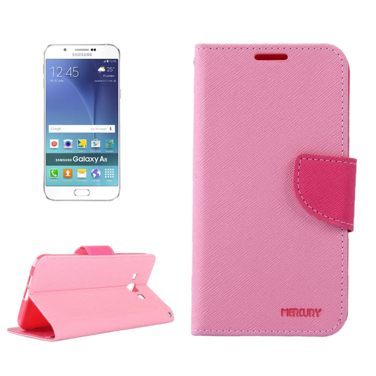 Color Matching Cross Texture Horizontal Flip Leather Case with Holder & Card Slots & Wallet for Galaxy A8