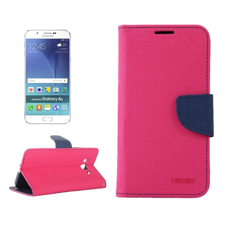 Color Matching Cross Texture Horizontal Flip Leather Case with Holder & Card Slots & Wallet for Galaxy A8