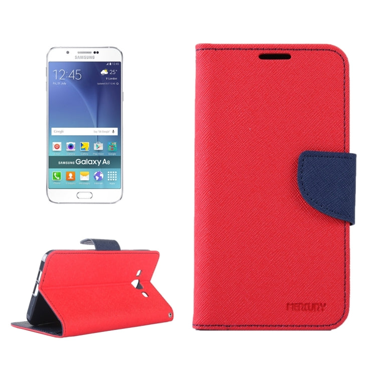 Color Matching Cross Texture Horizontal Flip Leather Case with Holder & Card Slots & Wallet for Galaxy A8