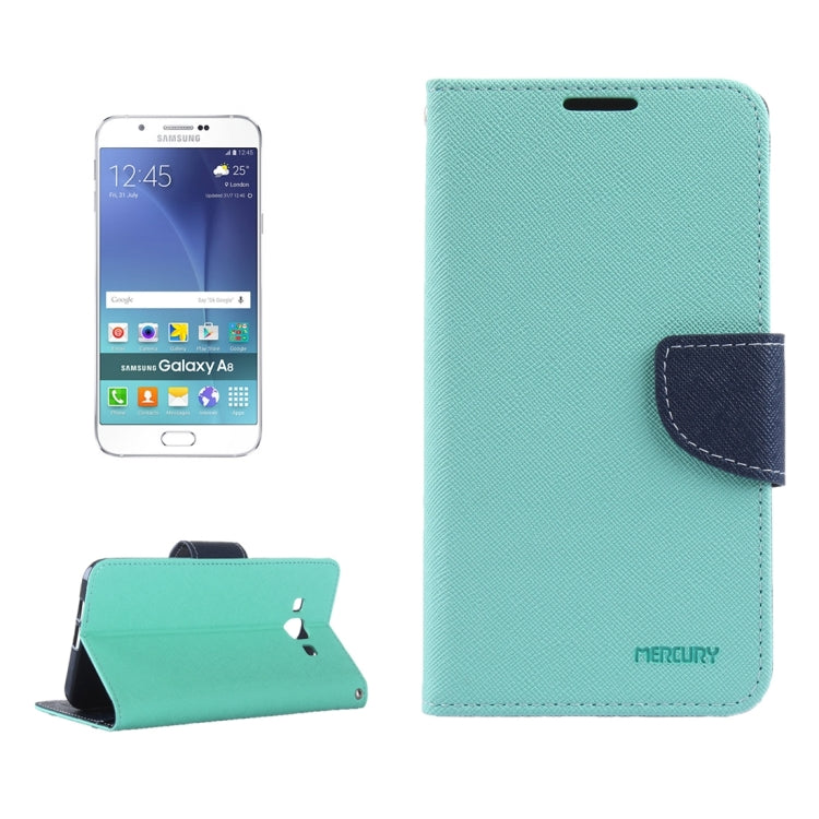 Color Matching Cross Texture Horizontal Flip Leather Case with Holder & Card Slots & Wallet for Galaxy A8