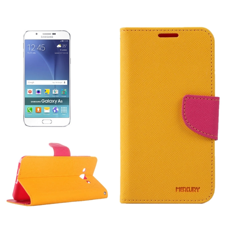 Color Matching Cross Texture Horizontal Flip Leather Case with Holder & Card Slots & Wallet for Galaxy A8