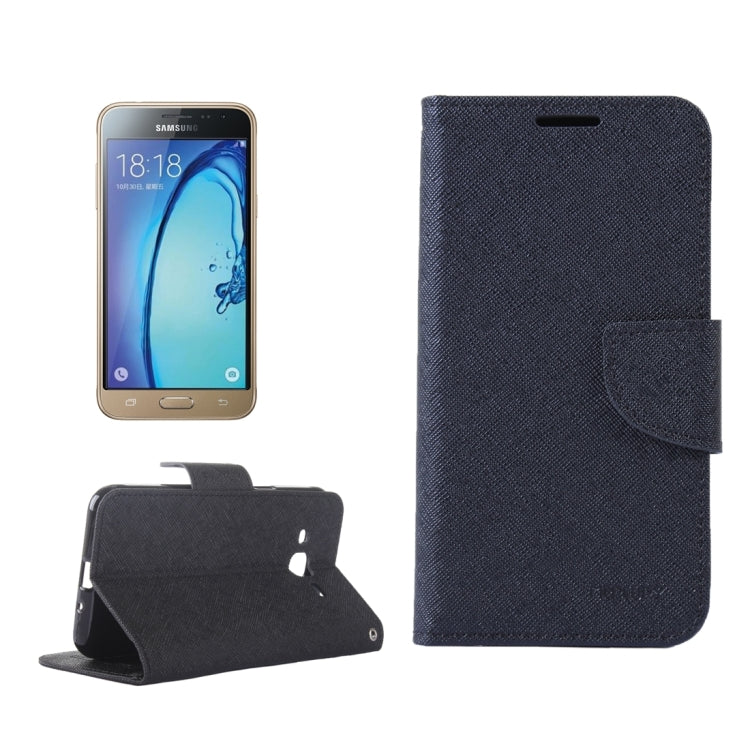 Color Matching Cross Texture Horizontal Flip Leather Case with Holder & Card Slots & Wallet for Galaxy J3 / J3109