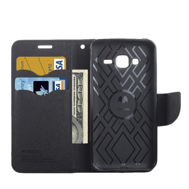 Color Matching Cross Texture Horizontal Flip Leather Case with Holder & Card Slots & Wallet for Galaxy J3 / J3109