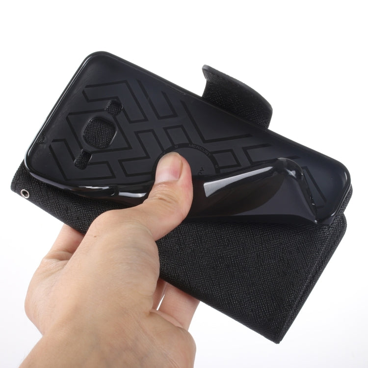 Color Matching Cross Texture Horizontal Flip Leather Case with Holder & Card Slots & Wallet for Galaxy J3 / J3109
