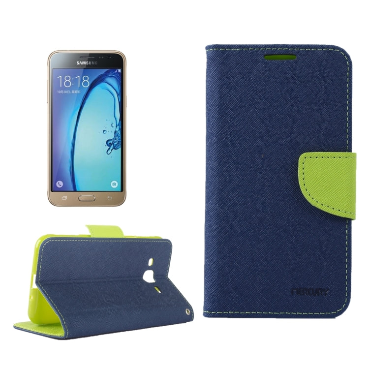Color Matching Cross Texture Horizontal Flip Leather Case with Holder & Card Slots & Wallet for Galaxy J3 / J3109
