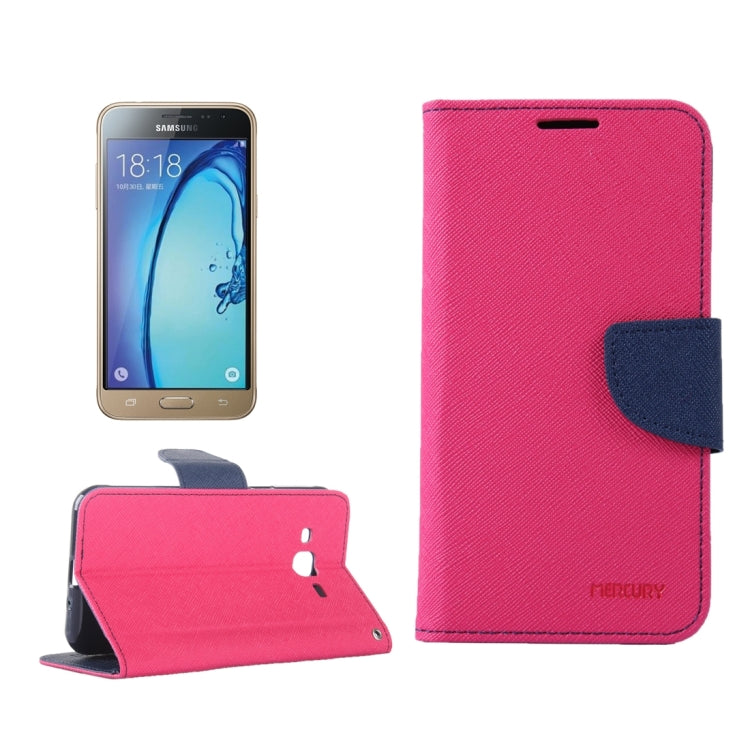 Color Matching Cross Texture Horizontal Flip Leather Case with Holder & Card Slots & Wallet for Galaxy J3 / J3109