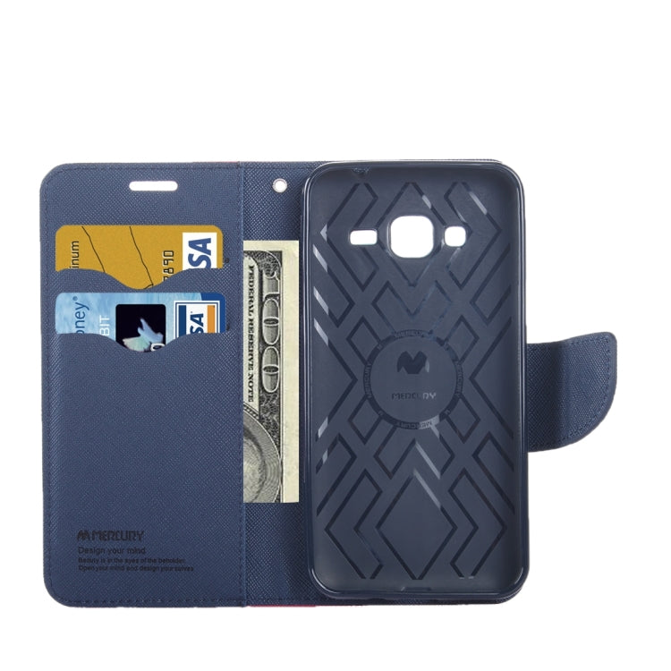 Color Matching Cross Texture Horizontal Flip Leather Case with Holder & Card Slots & Wallet for Galaxy J3 / J3109