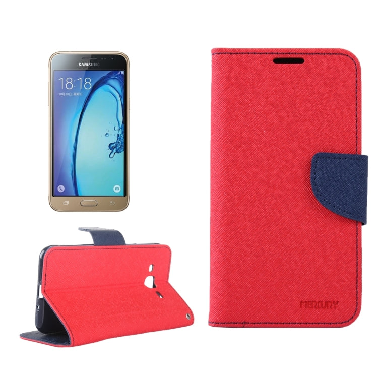 Color Matching Cross Texture Horizontal Flip Leather Case with Holder & Card Slots & Wallet for Galaxy J3 / J3109