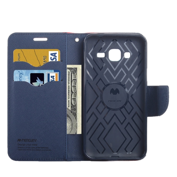 Color Matching Cross Texture Horizontal Flip Leather Case with Holder & Card Slots & Wallet for Galaxy J3 / J3109