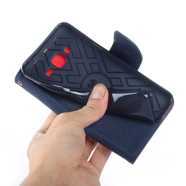 Color Matching Cross Texture Horizontal Flip Leather Case with Holder & Card Slots & Wallet for Galaxy J3 / J3109