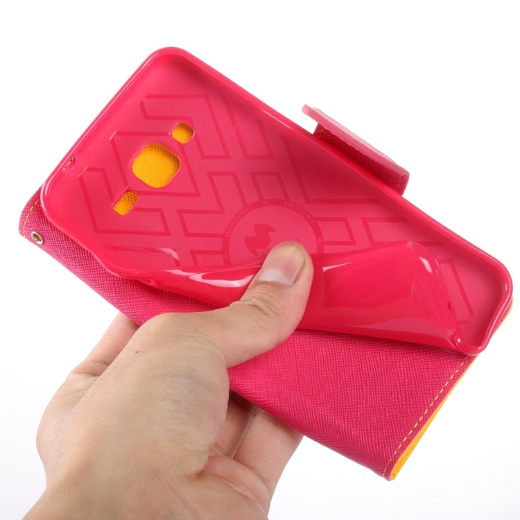 Color Matching Cross Texture Horizontal Flip Leather Case with Holder & Card Slots & Wallet for Galaxy J3 / J3109