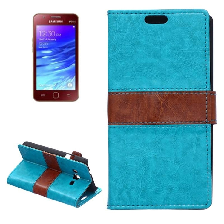 Crazy Horse Texture Horizontal Flip Color Matching Leather Case with Card Slots & Wallet & Holder for Samsung Z1 / Z130